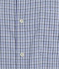 Roundtree & Yorke Performance Twill Mini Plaid Sport Shirt
