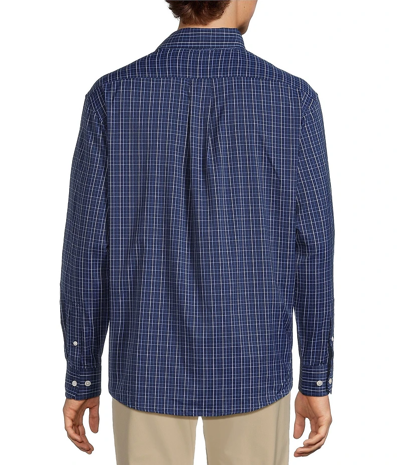 Roundtree & Yorke Performance Twill Small Plaid Sport Shirt