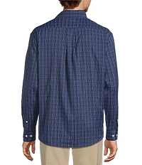 Roundtree & Yorke Performance Twill Small Plaid Sport Shirt