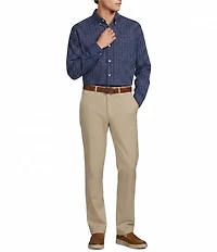 Roundtree & Yorke Performance Twill Small Plaid Sport Shirt