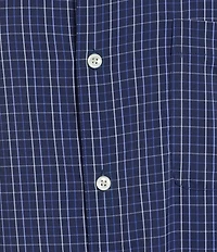 Roundtree & Yorke Performance Twill Small Plaid Sport Shirt