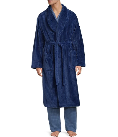 Roundtree & Yorke Plush Shawl Collar Solid Robe