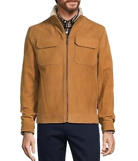 Roundtree & Yorke Rancher Nubuck Leather Long Sleeve Hipster Jacket