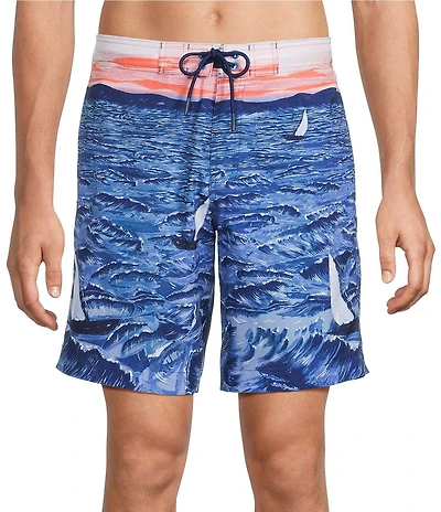 Roundtree & Yorke Sailboat Scenic 9#double; Swim Trunks