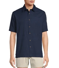 Roundtree & Yorke Short Sleeve Bandana Jacquard Print Shirt