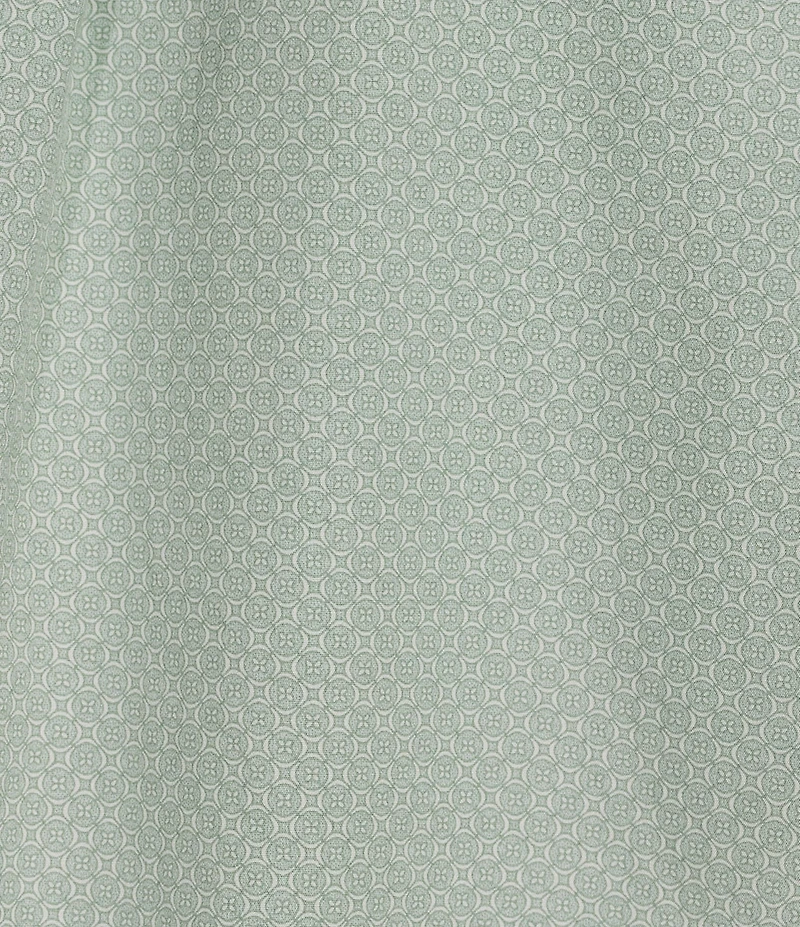 Roundtree & Yorke Short Sleeve Chambray Mini Geo Print Sport Shirt
