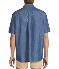 Roundtree & Yorke Short Sleeve Clip Dobby Sport Shirt