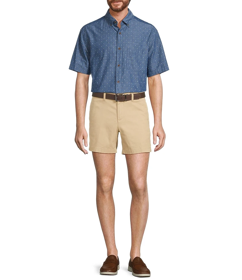 Roundtree & Yorke Short Sleeve Clip Dobby Sport Shirt