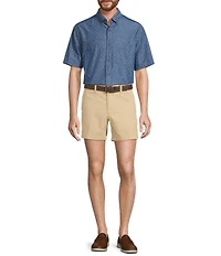 Roundtree & Yorke Short Sleeve Clip Dobby Sport Shirt