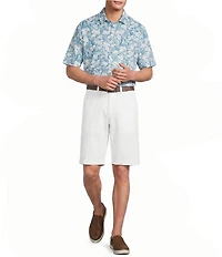 Roundtree & Yorke Short Sleeve Floral Print Button Front Shirt