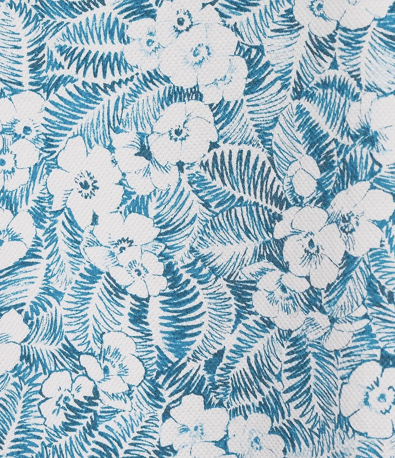 Roundtree & Yorke Short Sleeve Floral Print Button Front Shirt