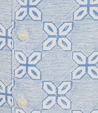 Roundtree & Yorke Short Sleeve Geo Print Hangout Sport Shirt
