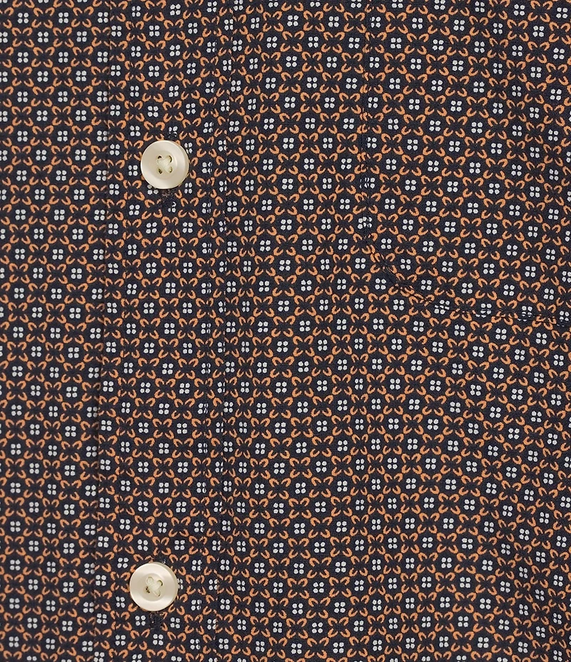 Roundtree & Yorke Short Sleeve Geo Print Poplin Sport Shirt