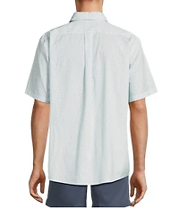 Roundtree & Yorke Short Sleeve Geo Print Poplin Sport Shirt
