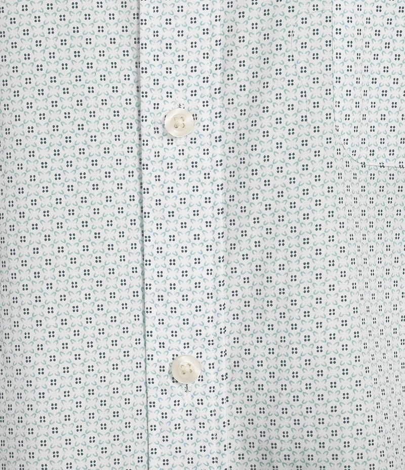 Roundtree & Yorke Short Sleeve Geo Print Poplin Sport Shirt