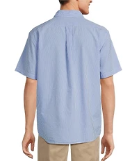 Roundtree & Yorke Short Sleeve Gingham Seersucker Sport Shirt