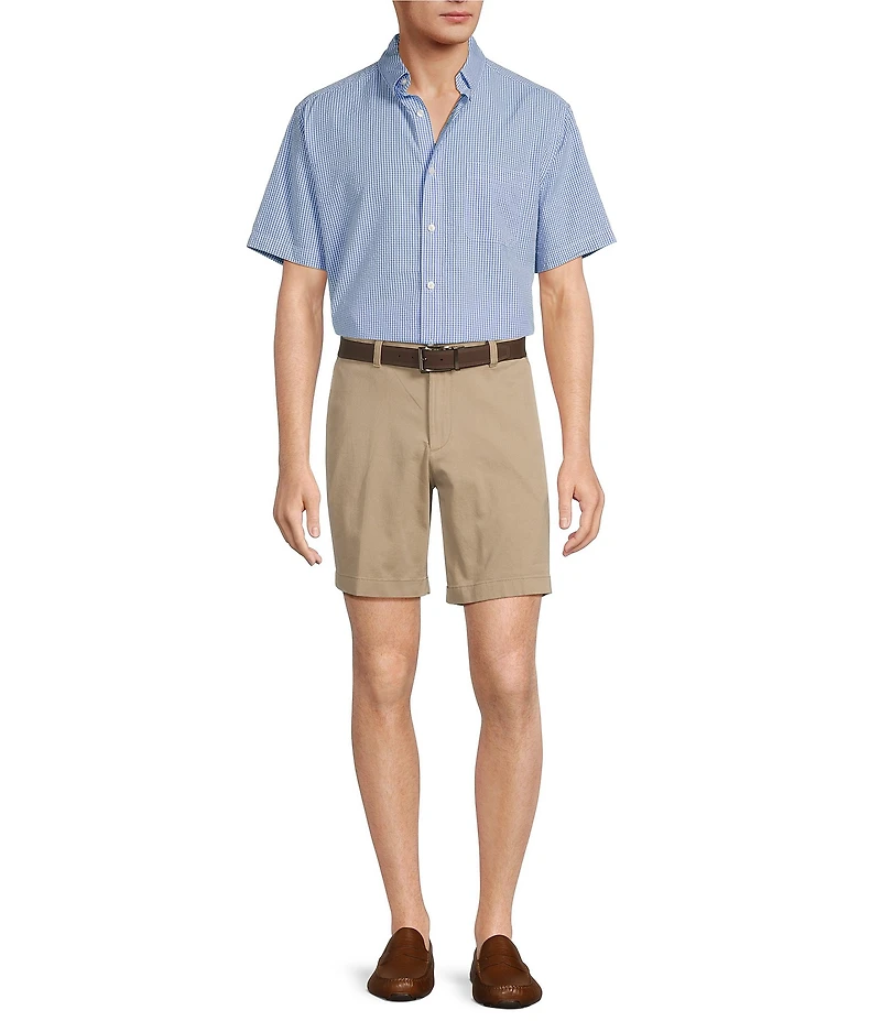 Roundtree & Yorke Short Sleeve Gingham Seersucker Sport Shirt