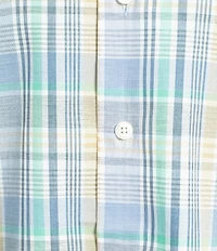 Roundtree & Yorke Short Sleeve Heather Large Plaid Sport Shirt