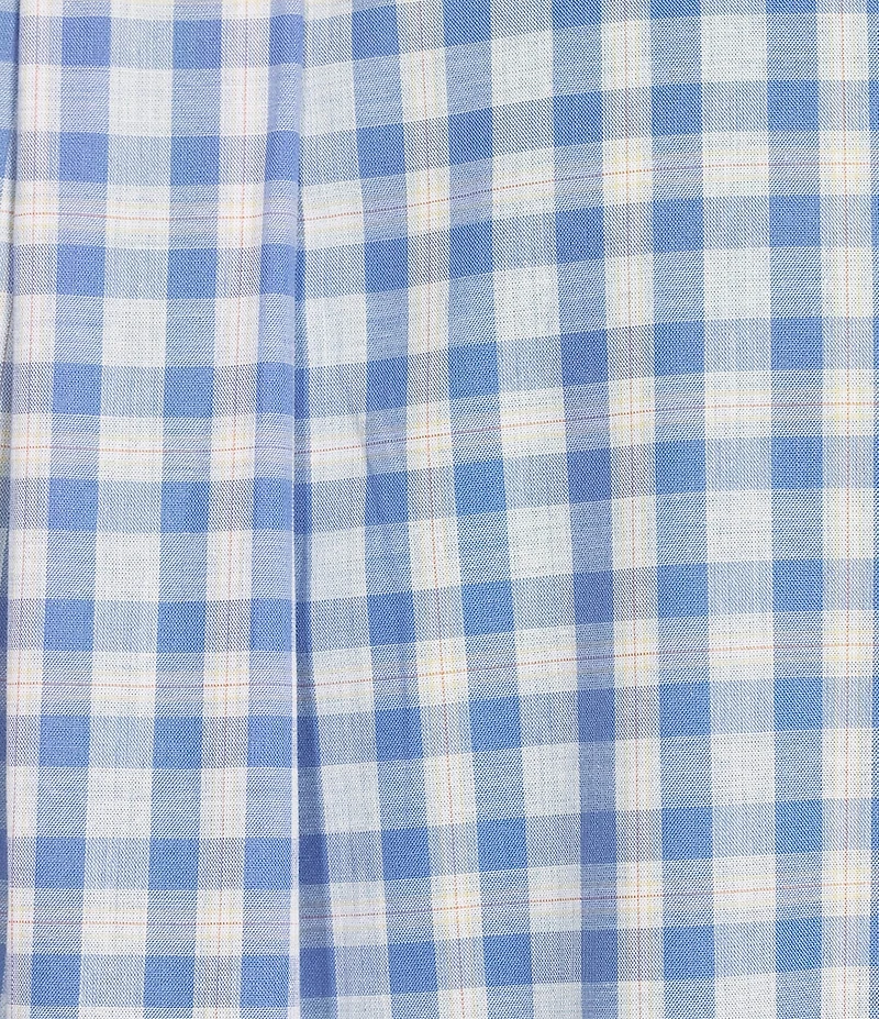 Roundtree & Yorke Short Sleeve Heather Plaid Pattern Sport Shirt