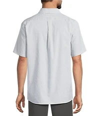 Roundtree & Yorke Short Sleeve Heather Small Gingham Pattern Sport Shirt