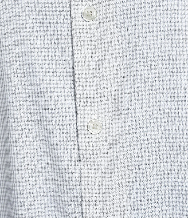 Roundtree & Yorke Short Sleeve Heather Small Gingham Pattern Sport Shirt