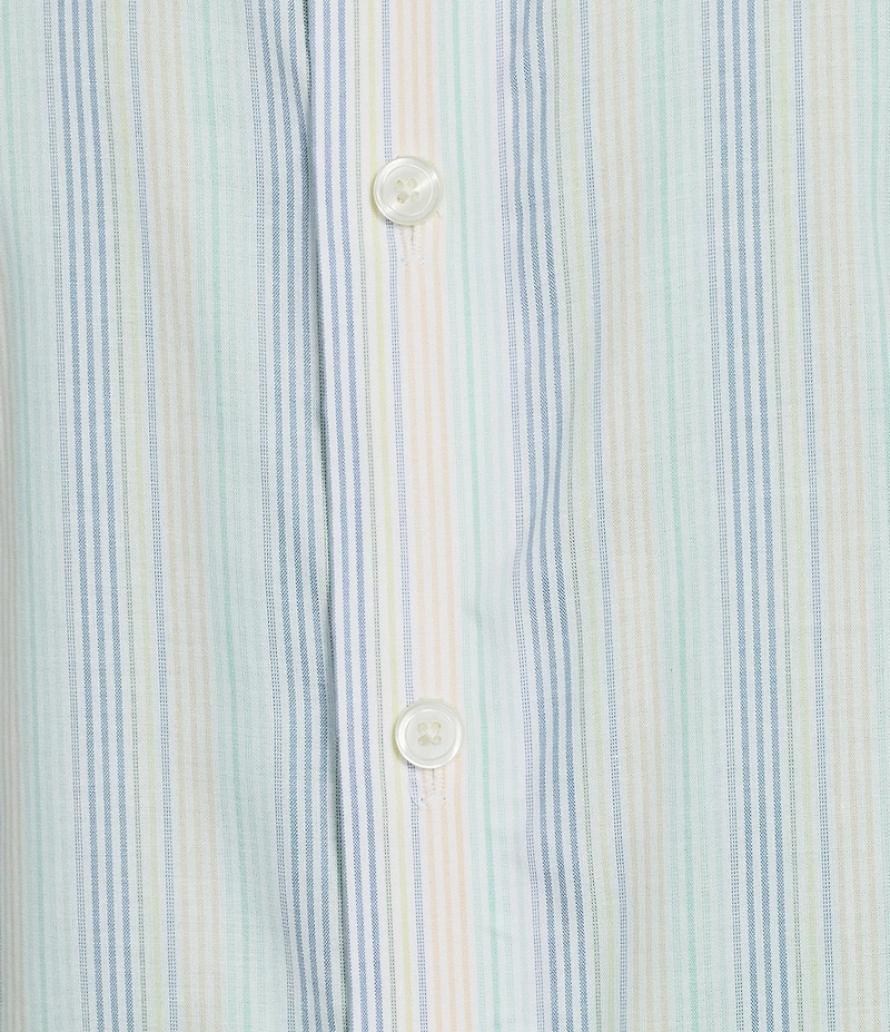 Roundtree & Yorke Short Sleeve Heather Striped Sport Shirt