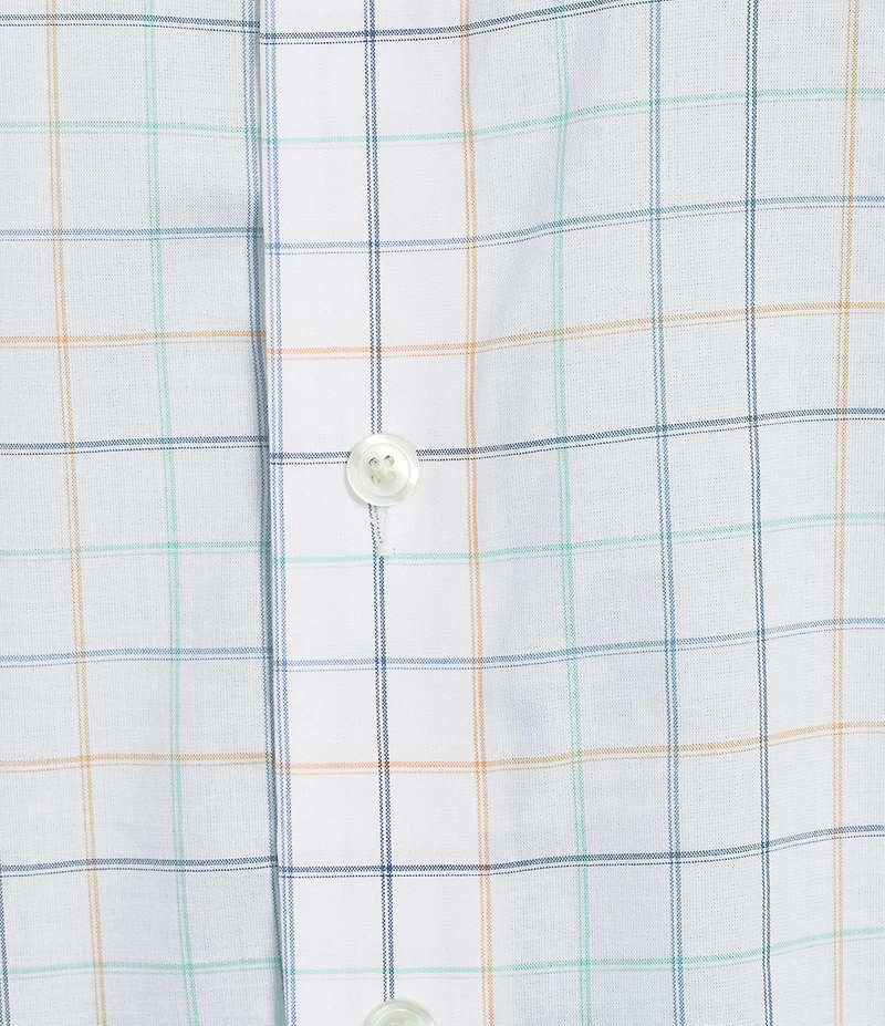 Roundtree & Yorke Short Sleeve Heather Windowpane Sport Shirt