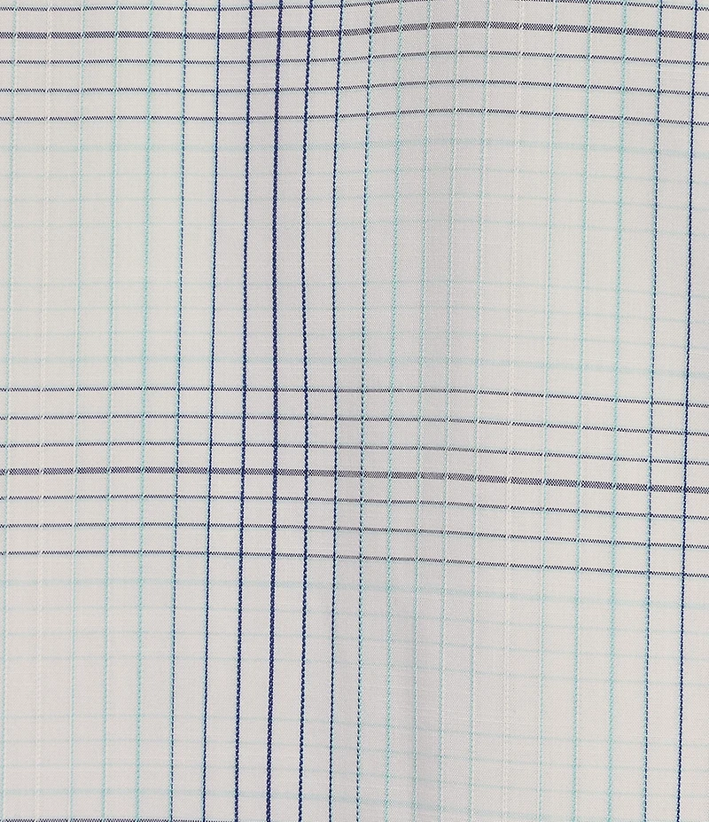 Roundtree & Yorke Short Sleeve Jacquard Plaid Sport Shirt