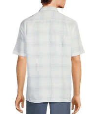 Roundtree & Yorke Short Sleeve Jacquard Plaid Sport Shirt
