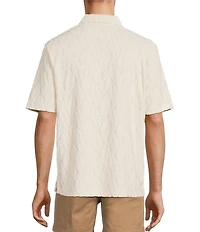 Roundtree & Yorke Short Sleeve Jacquard Terry Polo Shirt