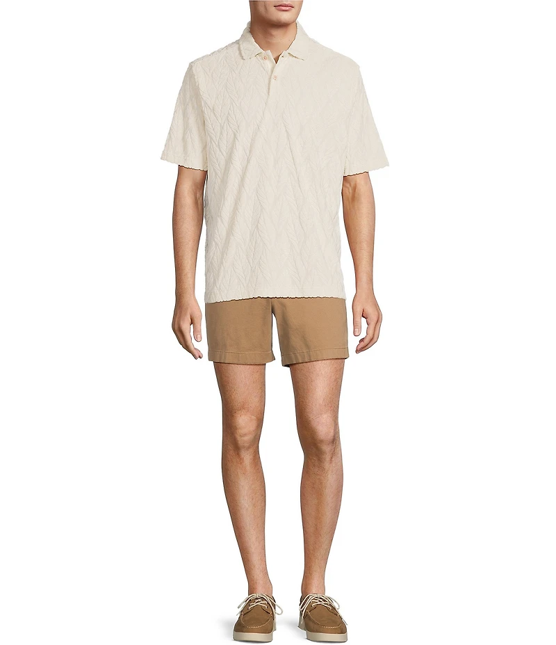 Roundtree & Yorke Short Sleeve Jacquard Terry Polo Shirt