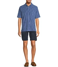 Roundtree & Yorke Short Sleeve Jacquard Terry Polo Shirt