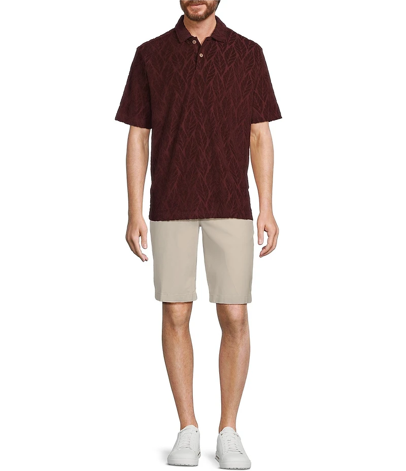 Roundtree & Yorke Short Sleeve Jacquard Terry Polo Shirt