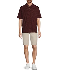 Roundtree & Yorke Short Sleeve Jacquard Terry Polo Shirt
