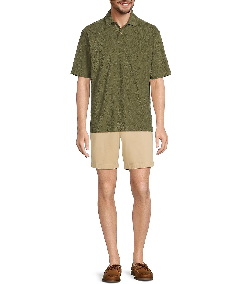 Roundtree & Yorke Short Sleeve Jacquard Terry Polo Shirt