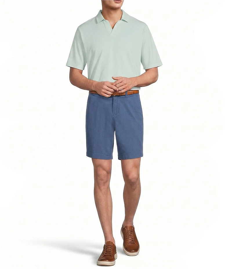 Roundtree & Yorke Short Sleeve Johnny Collar Shirt