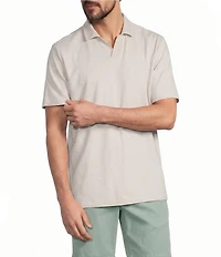 Roundtree & Yorke Short Sleeve Johnny Collar Shirt