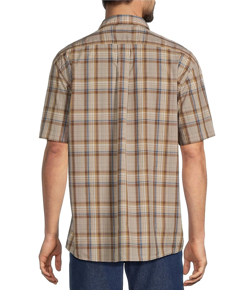 Roundtree & Yorke Short Sleeve Large Plaid Sport Shirt