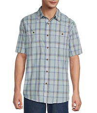 Roundtree & Yorke Short Sleeve Large Plaid Sport Shirt