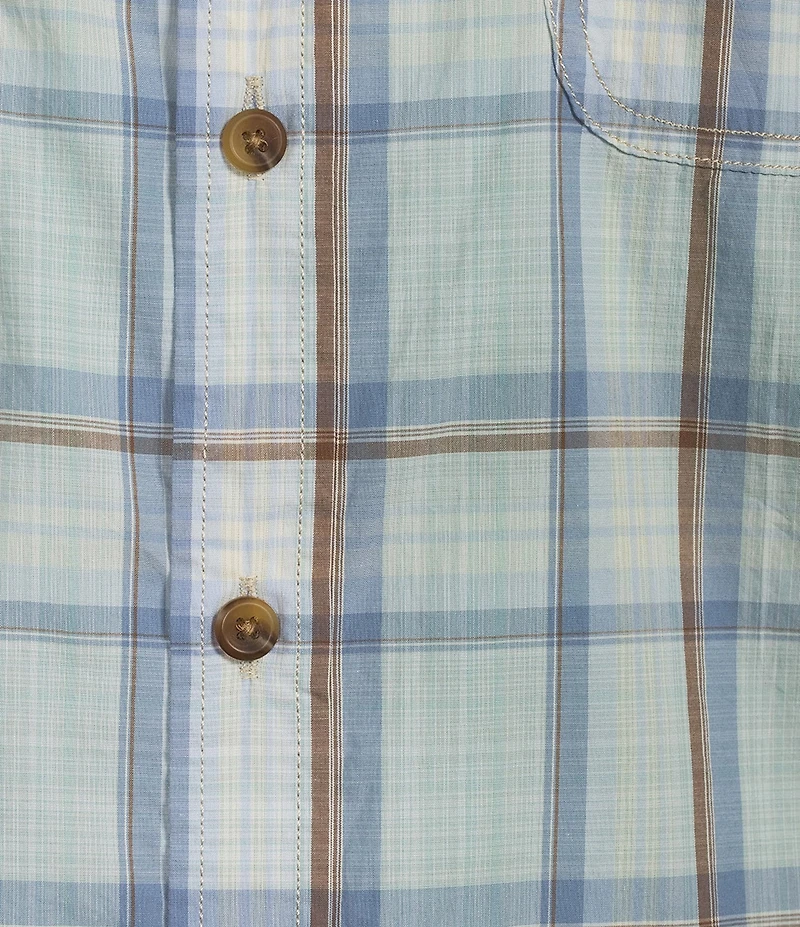 Roundtree & Yorke Short Sleeve Large Plaid Sport Shirt
