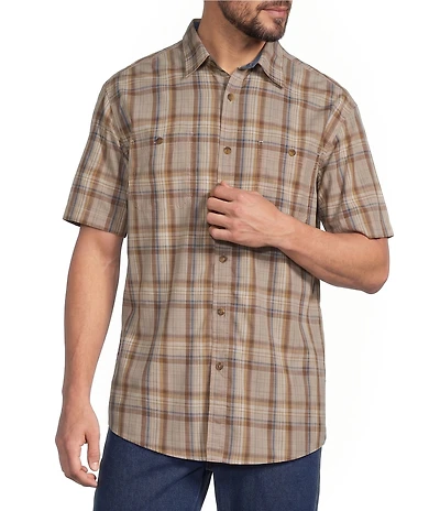 Roundtree & Yorke Short Sleeve Large Plaid Sport Shirt
