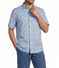 Roundtree & Yorke Short Sleeve Leaf Print Button Front Shirt