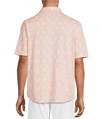Roundtree & Yorke Short Sleeve Leaf Print Button Front Shirt