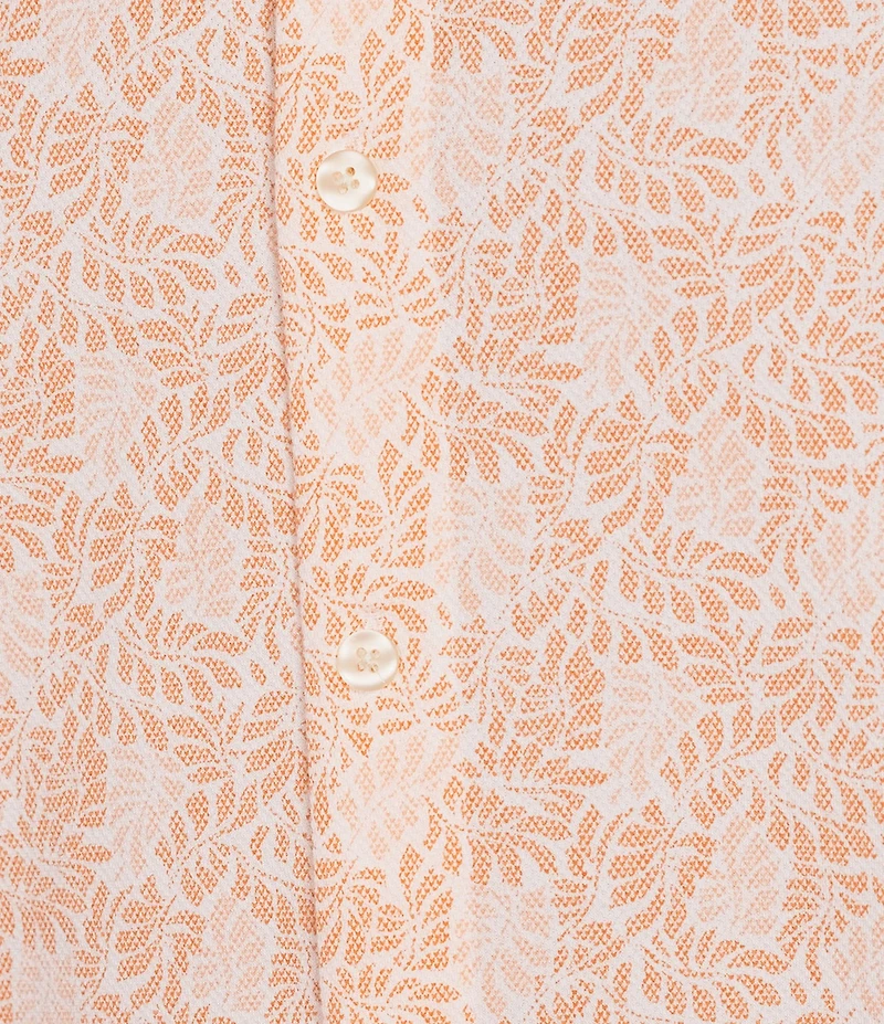 Roundtree & Yorke Short Sleeve Leaf Print Button Front Shirt