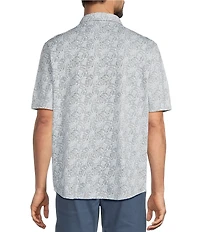 Roundtree & Yorke Short Sleeve Leaf Print Button Front Shirt