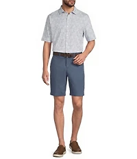 Roundtree & Yorke Short Sleeve Leaf Print Button Front Shirt
