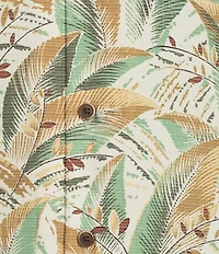 Roundtree & Yorke Short Sleeve Leaf Print Polynosic Camp Sport Shirt