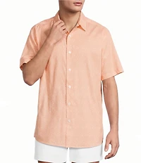 Roundtree & Yorke Short Sleeve Leaf Print Sport Shirt