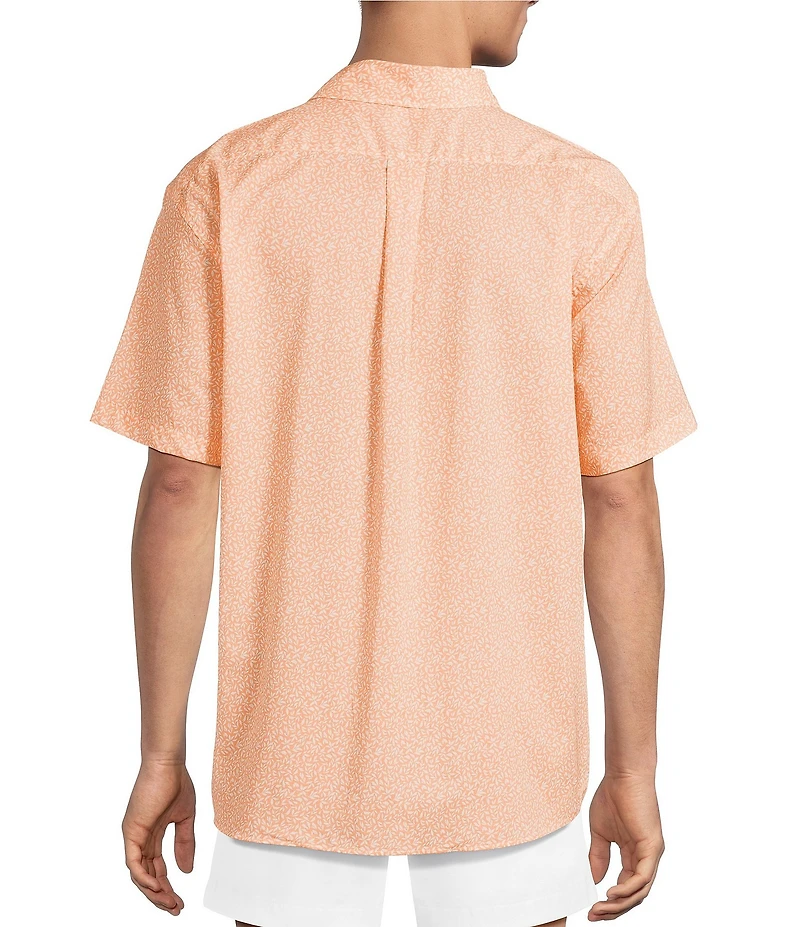 Roundtree & Yorke Short Sleeve Leaf Print Sport Shirt