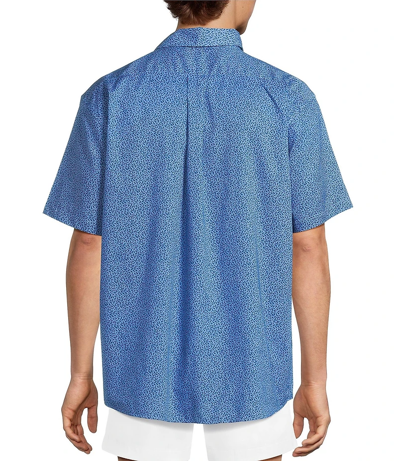 Roundtree & Yorke Short Sleeve Leaf Print Sport Shirt